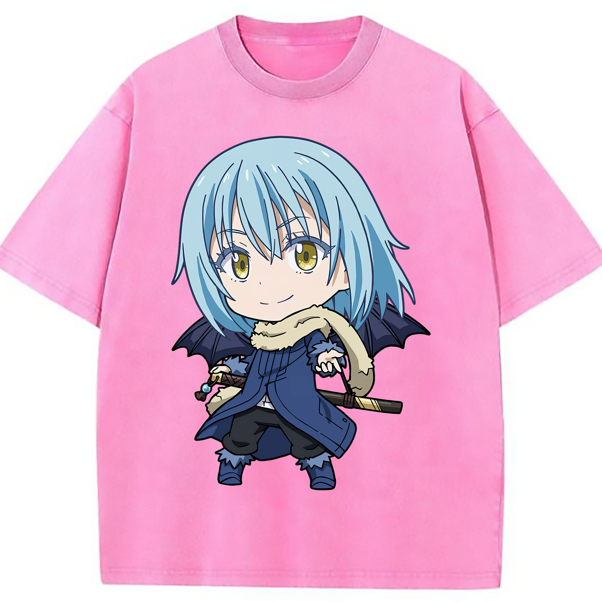 （画像用） 転スラ Regarding Reincarnated to Slime 綿100% ヴィンテージ風 半袖Tシャツ（フロントプリント）